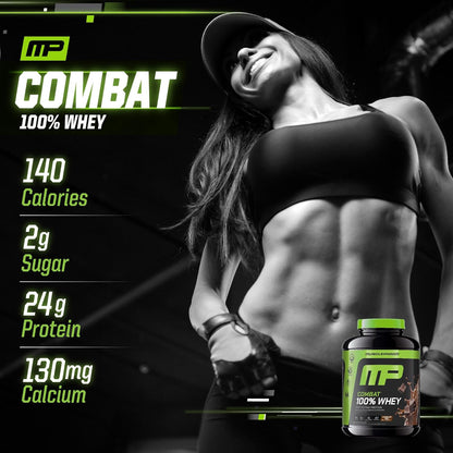 Combat 100% Whey Protein Powder, Chocolate Milk, Fast Recovery & Muscle Gain with Whey Protein Isolate, High Protein Powder for Women & Men, Gluten Free, 5 Lb, 70 Servings
