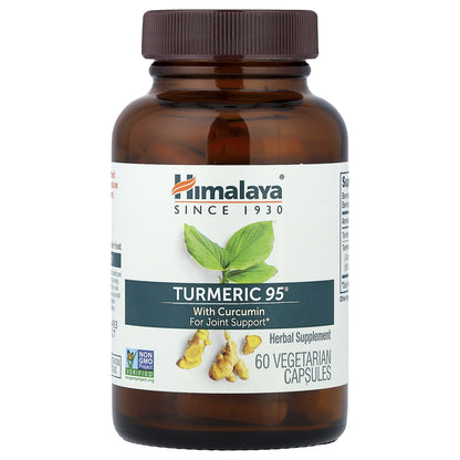 Himalaya Turmeric 95 with Curcumin 60 Vegetarian Capsules Gluten-Free,