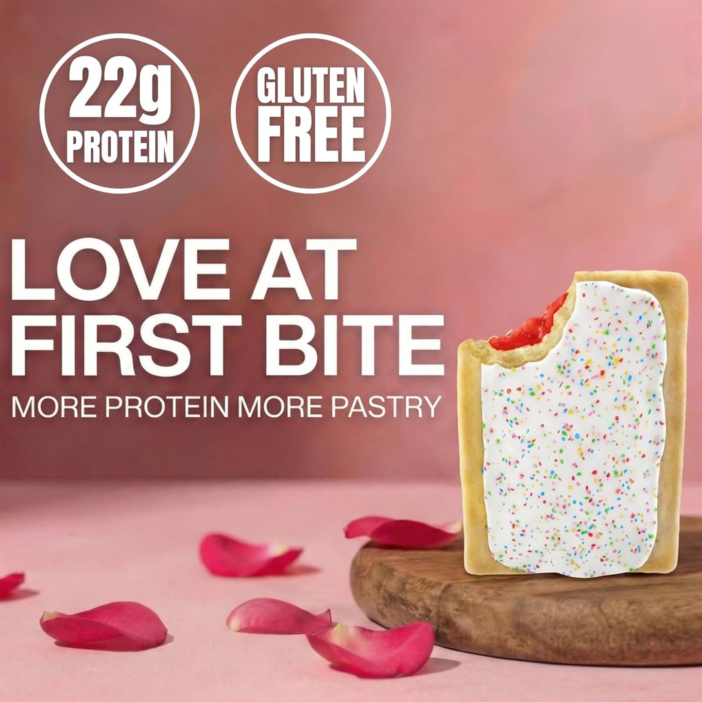 22 G High Protein Pastry+ Premium Boosted - Low Carb Meal Replacement Bar - Gluten Free Protien Snacks - Healthy Keto Snack Box - Low Sugar Energy Bar - Bariatric Diabetic Friendly