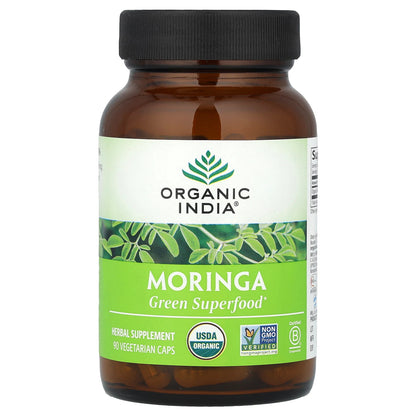 Organic India Moringa 90 Veggie Caps Gluten-Free, Organic, Vegan, Vegetarian