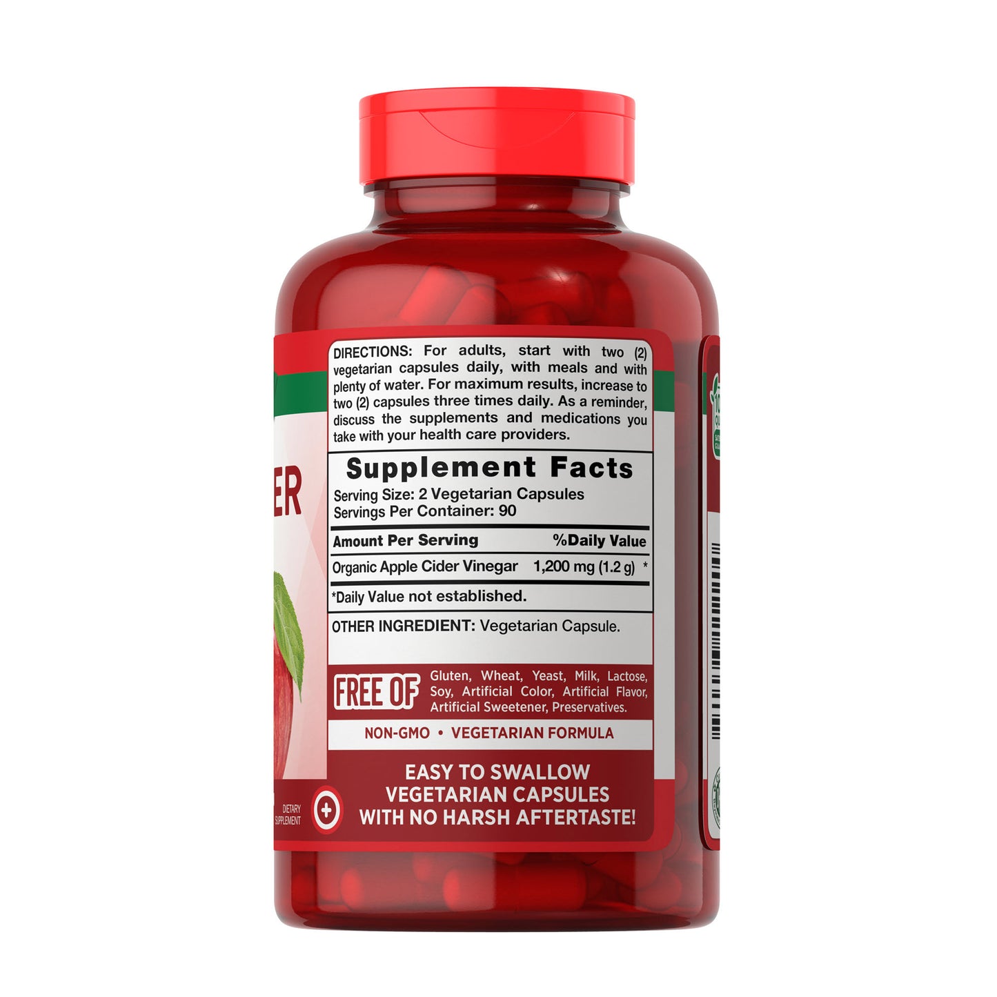 Apple Cider Vinegar 1200 Mg., 180 Capsules