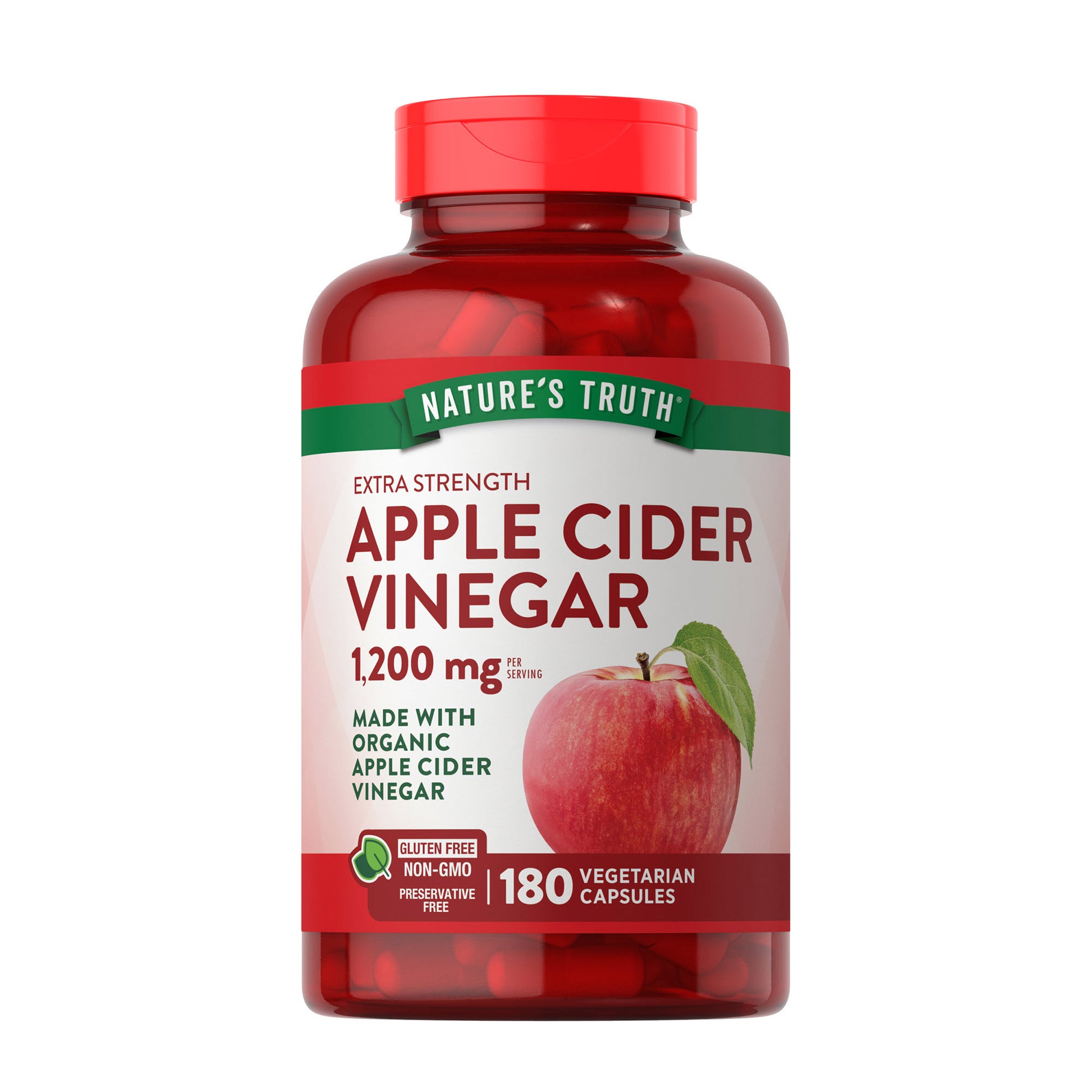 Apple Cider Vinegar 1200 Mg., 180 Capsules