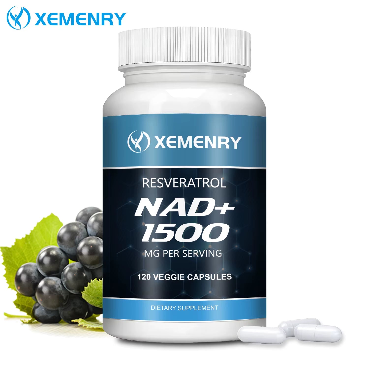 Nad+Supplements - with Resveratrol - Natural Energy Supplement, Support Cell Health, Anti-Aging, Enhance Immunity - 120 Capsules